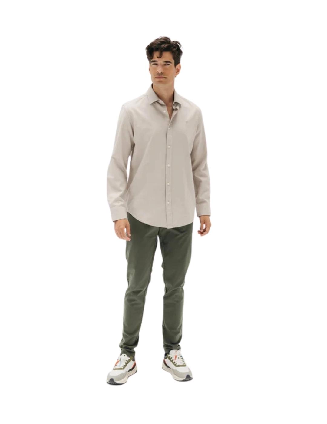 El Pulpo Camisa Casual Estructura Garment Dyed Beige