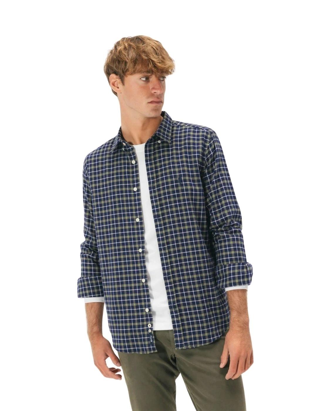 El Pulpo Camisa Casual Franela Cuadros Verde