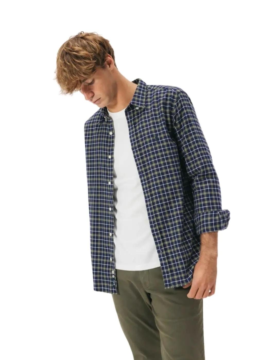 El Pulpo Camisa Casual Franela Cuadros Verde