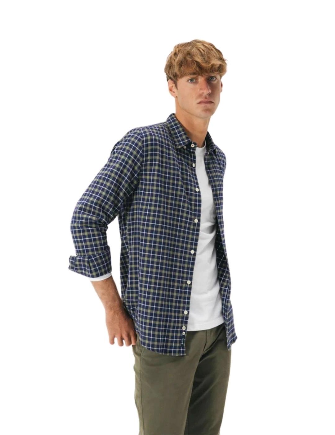 El Pulpo Camisa Casual Franela Cuadros Verde