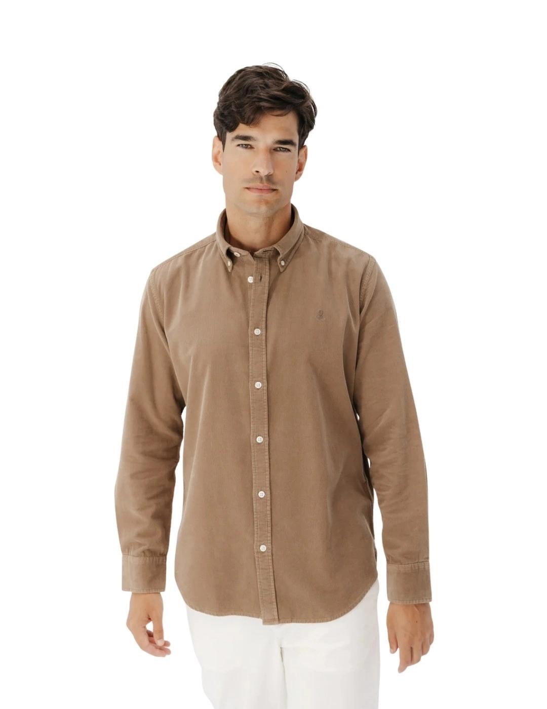 El Pulpo Camisa Casual Corduroy Tintada Verde Kaki