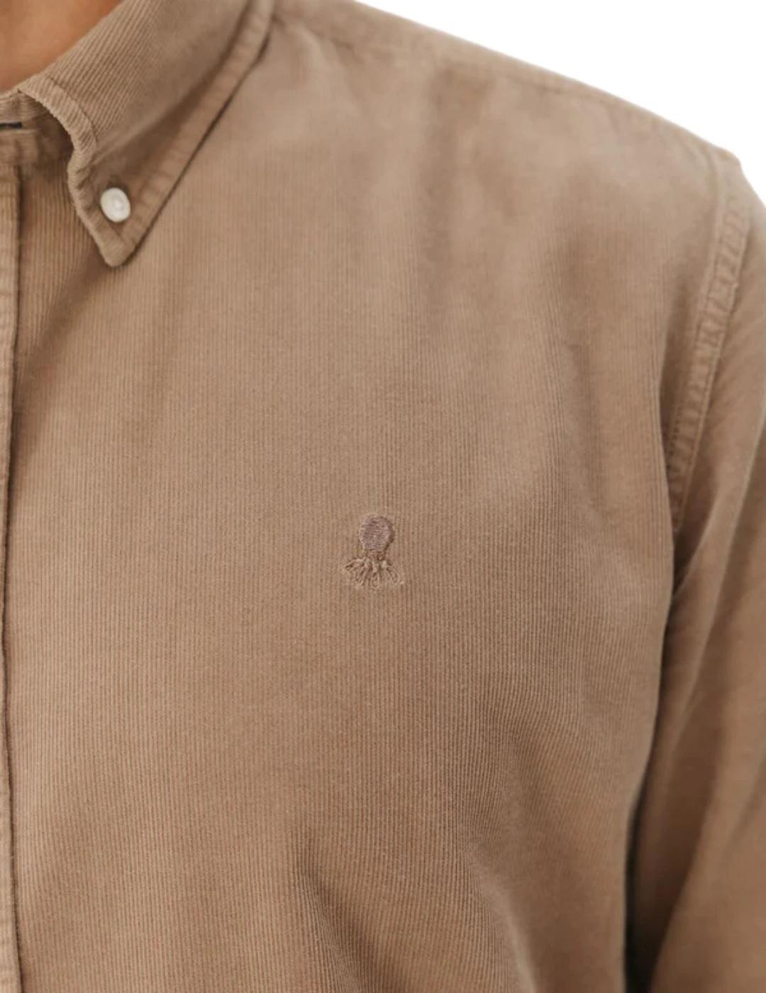 El Pulpo Camisa Casual Corduroy Tintada Topo
