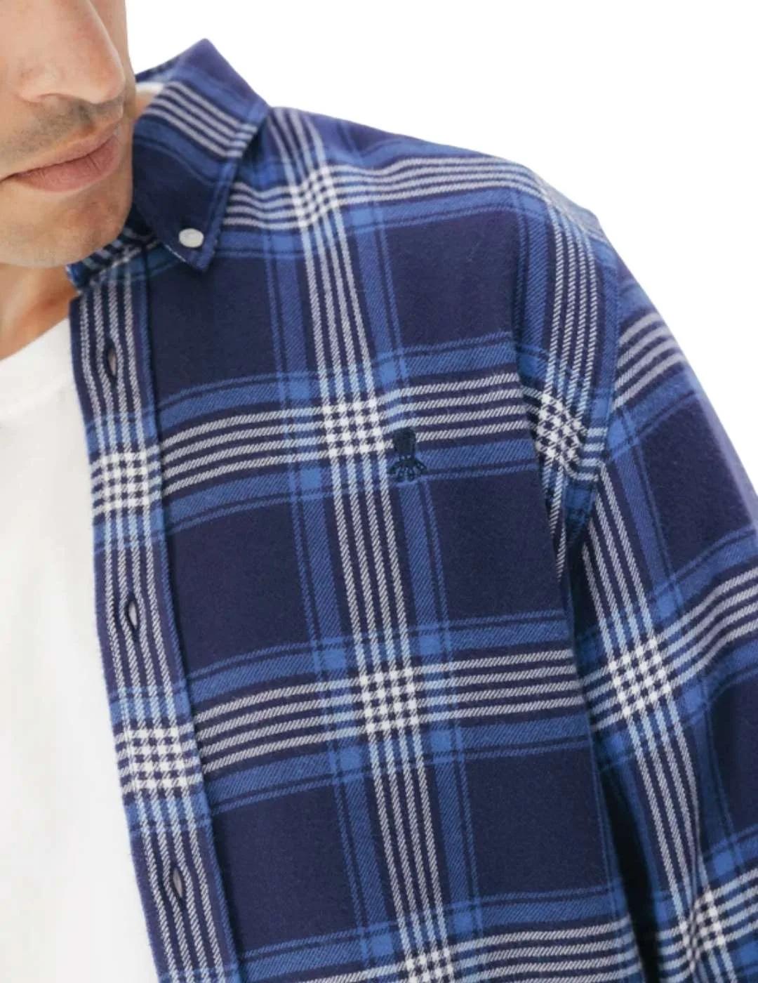 El Pulpo Camisa Casual Sarga Escocés Azul