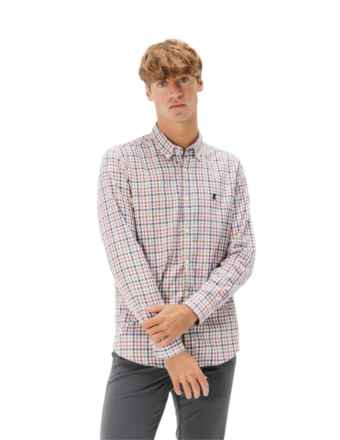 El Pulpo Camisa Casual Sarga Cuadros Rosa