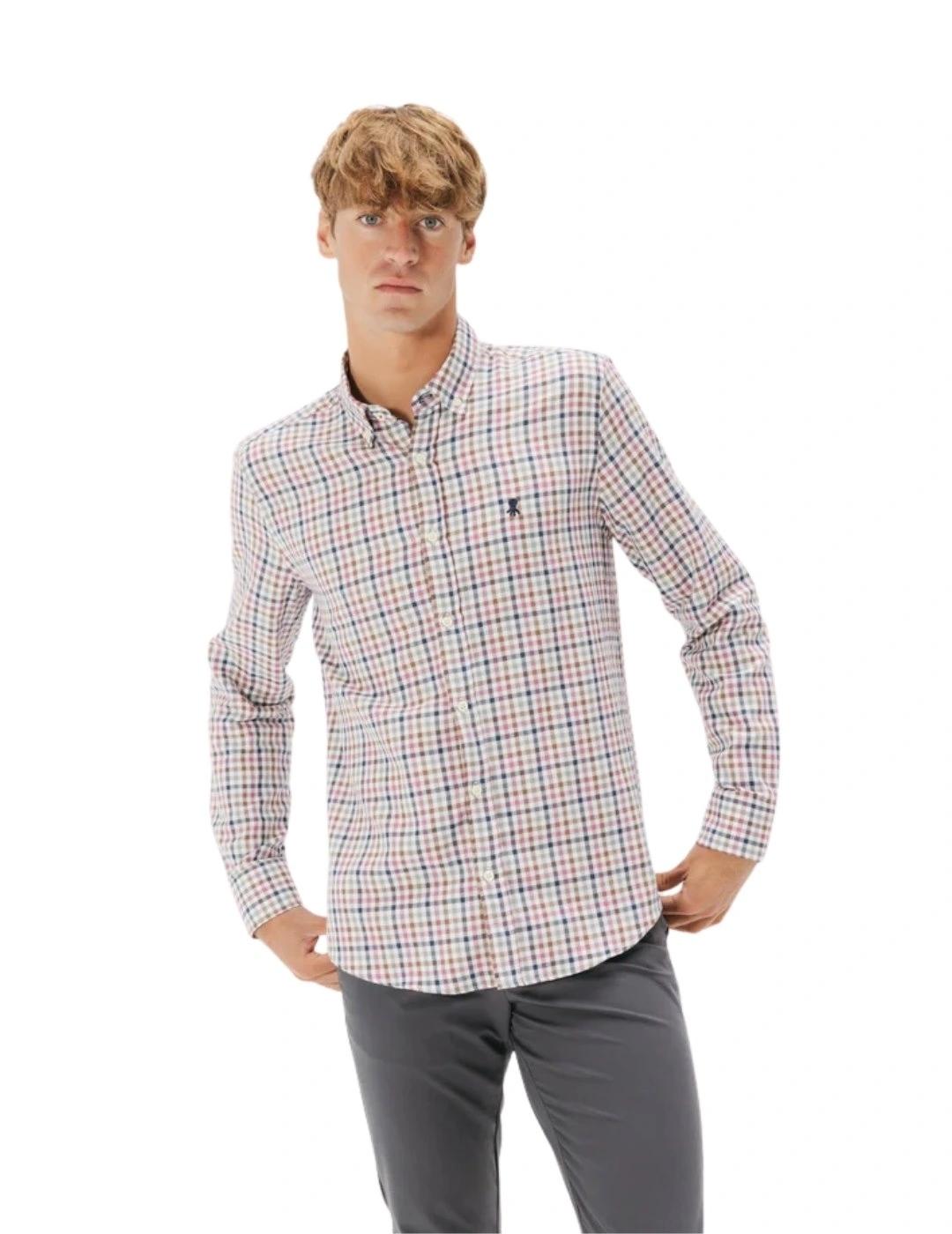 El Pulpo Camisa Casual Sarga Cuadros Rosa