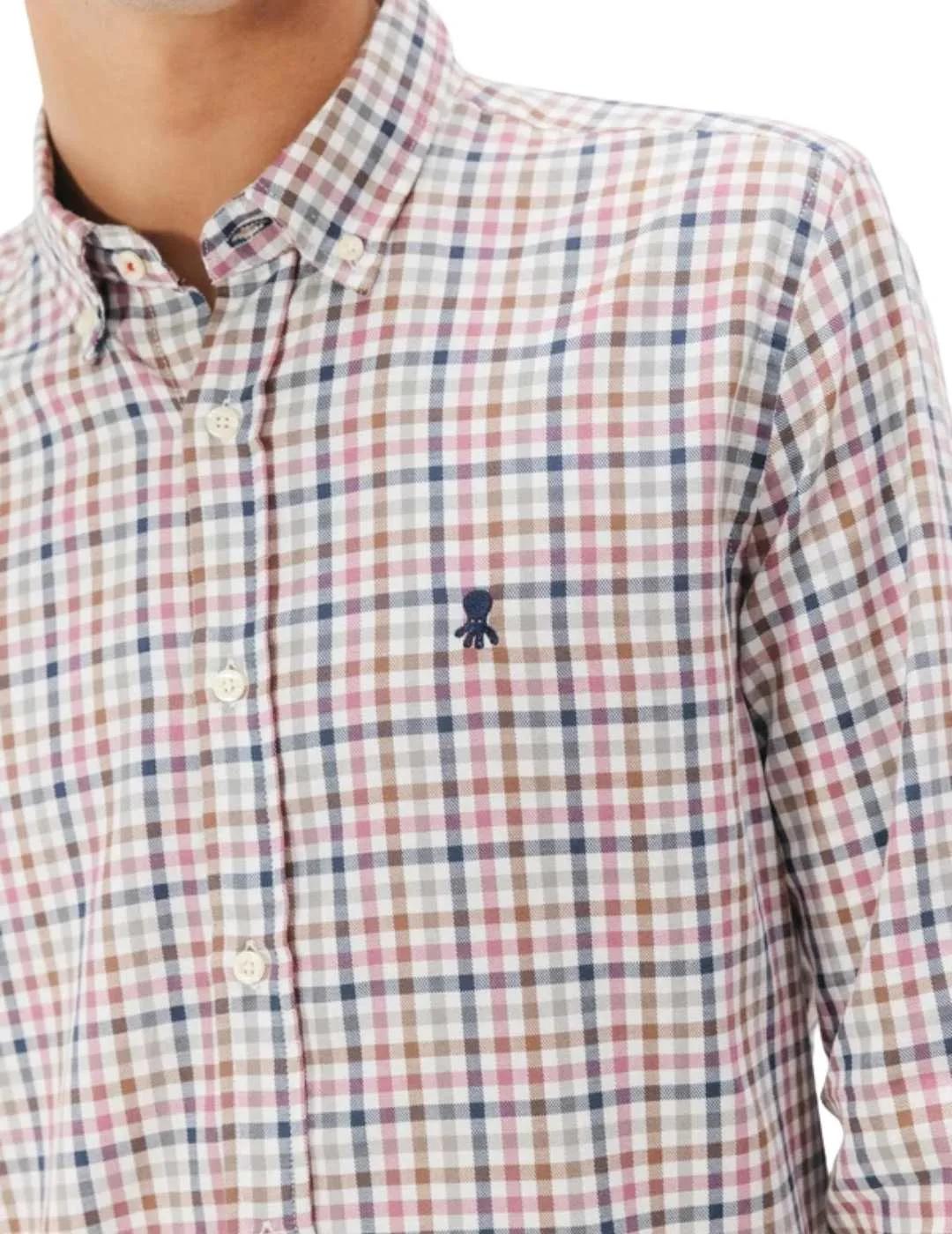 El Pulpo Camisa Casual Sarga Cuadros Rosa