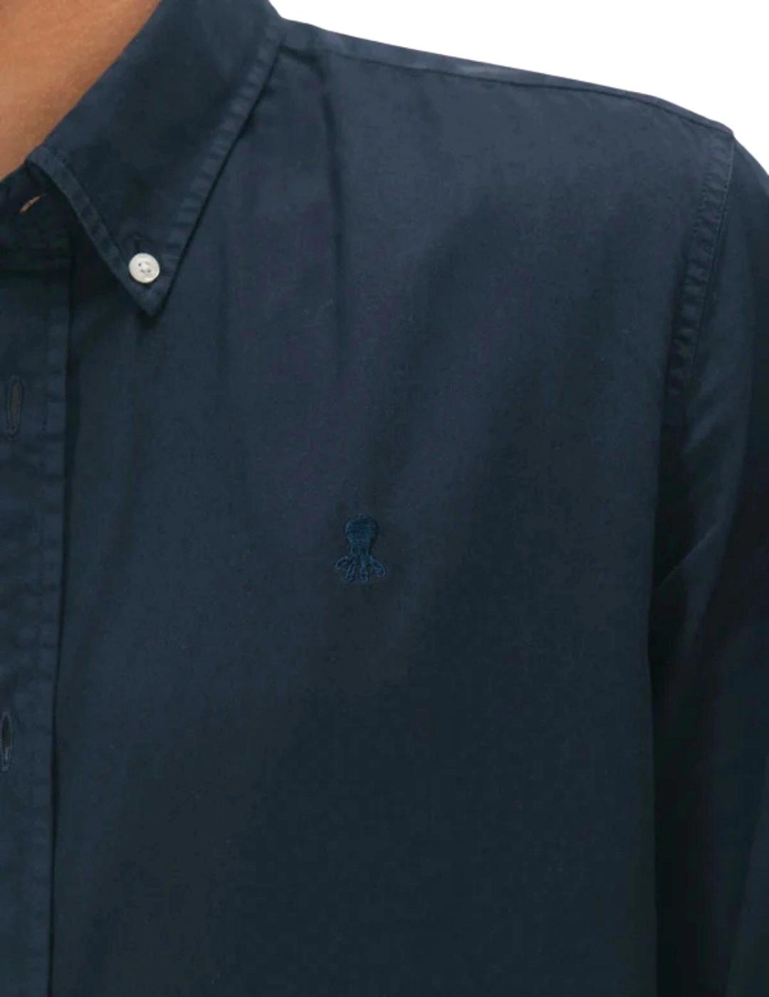 El Pulpo Camisa Casual Sarga Tintada Azul Marino