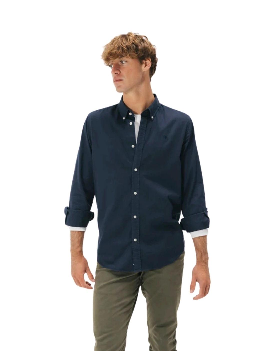 El Pulpo Camisa Casual Sarga Tintada Azul Marino