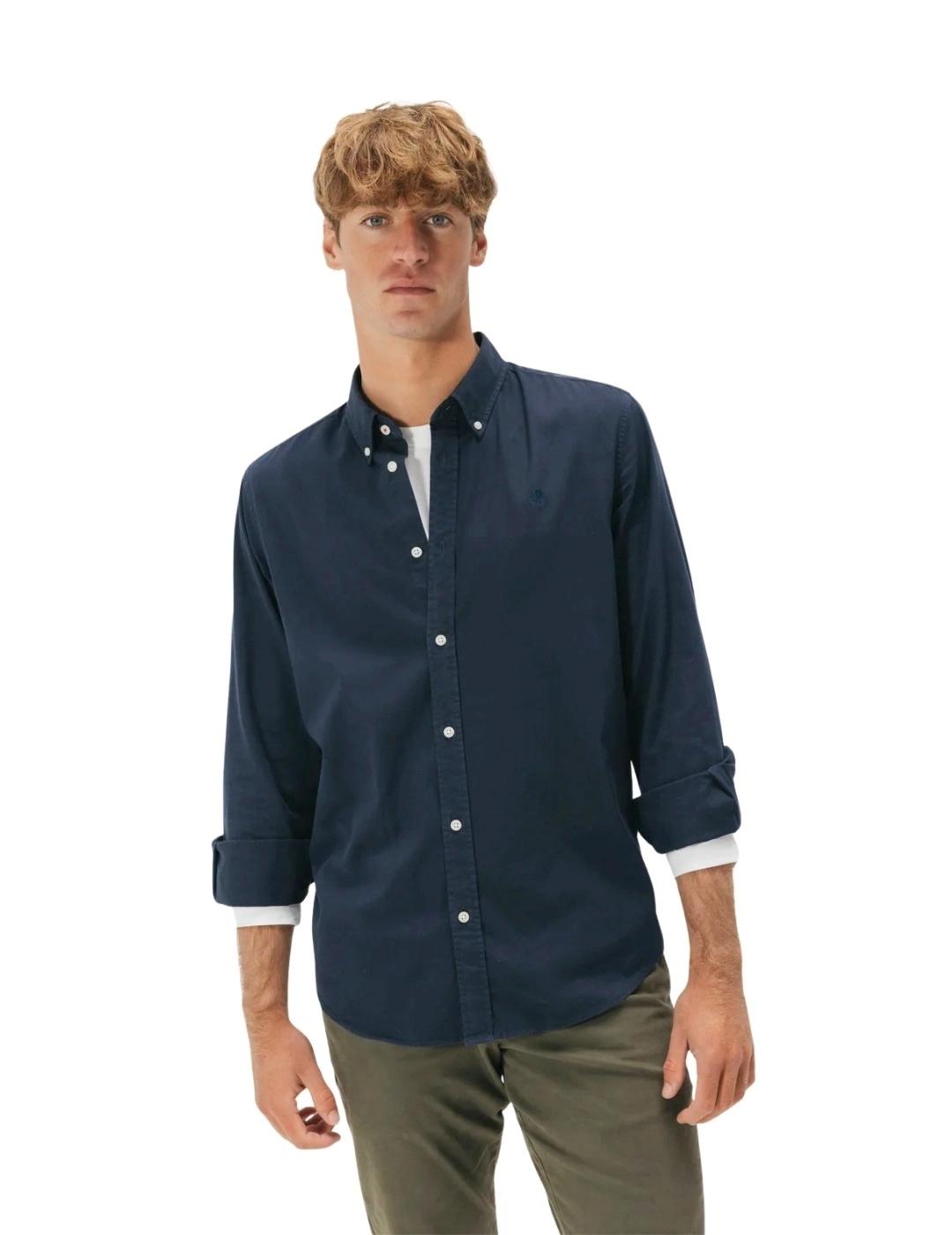 El Pulpo Camisa Casual Sarga Tintada Azul Marino