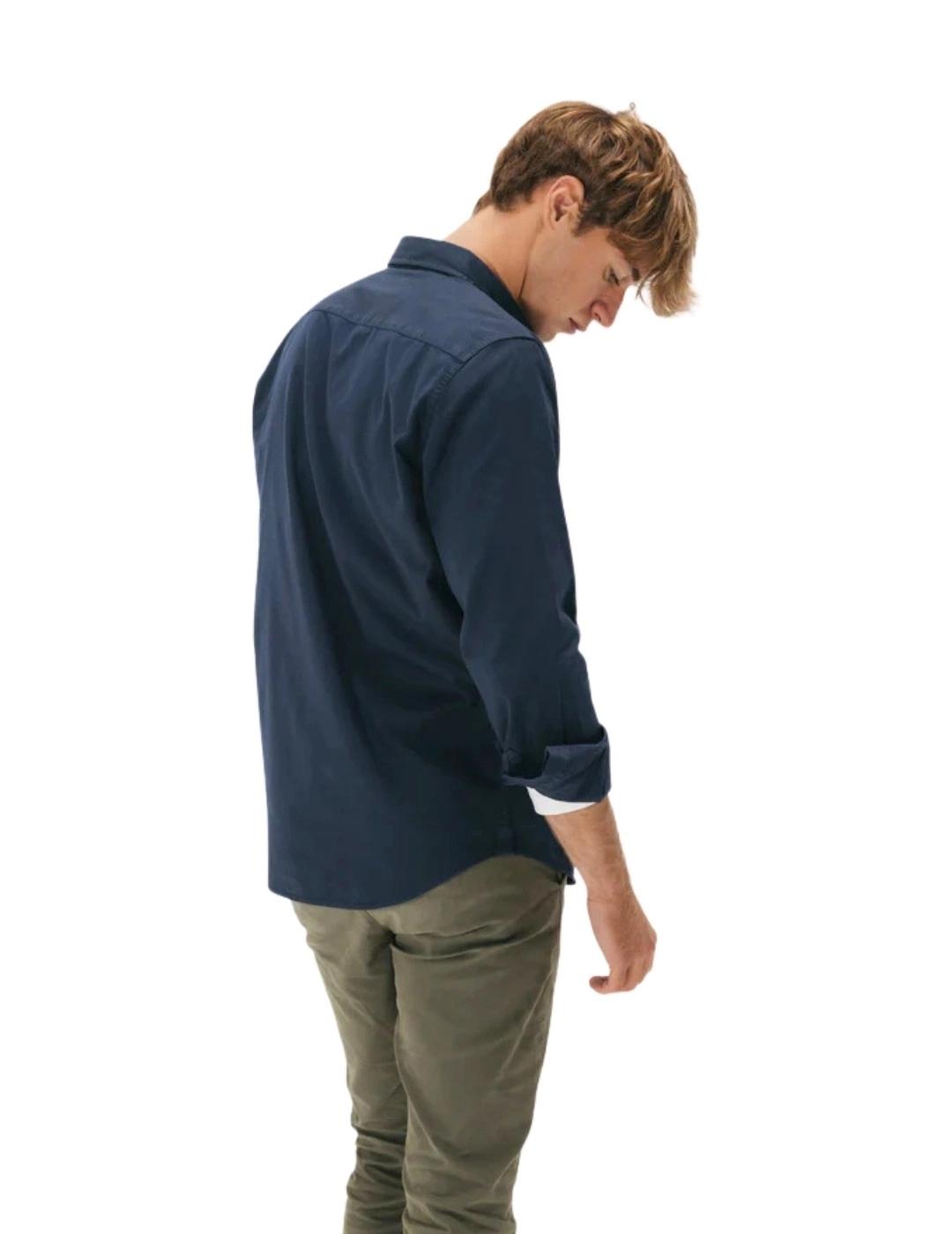El Pulpo Camisa Casual Sarga Tintada Azul Marino