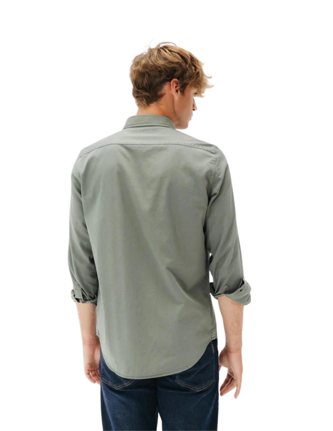 El Pulpo Camisa Casual Sarga Tintada Verde Khaki