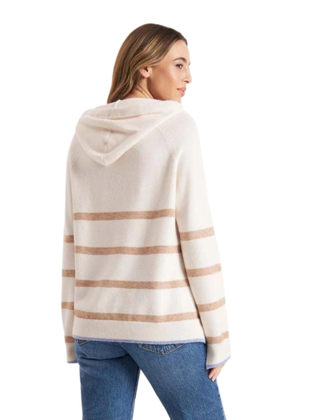 Frieda Sudadera de punto Desert Beige rayas