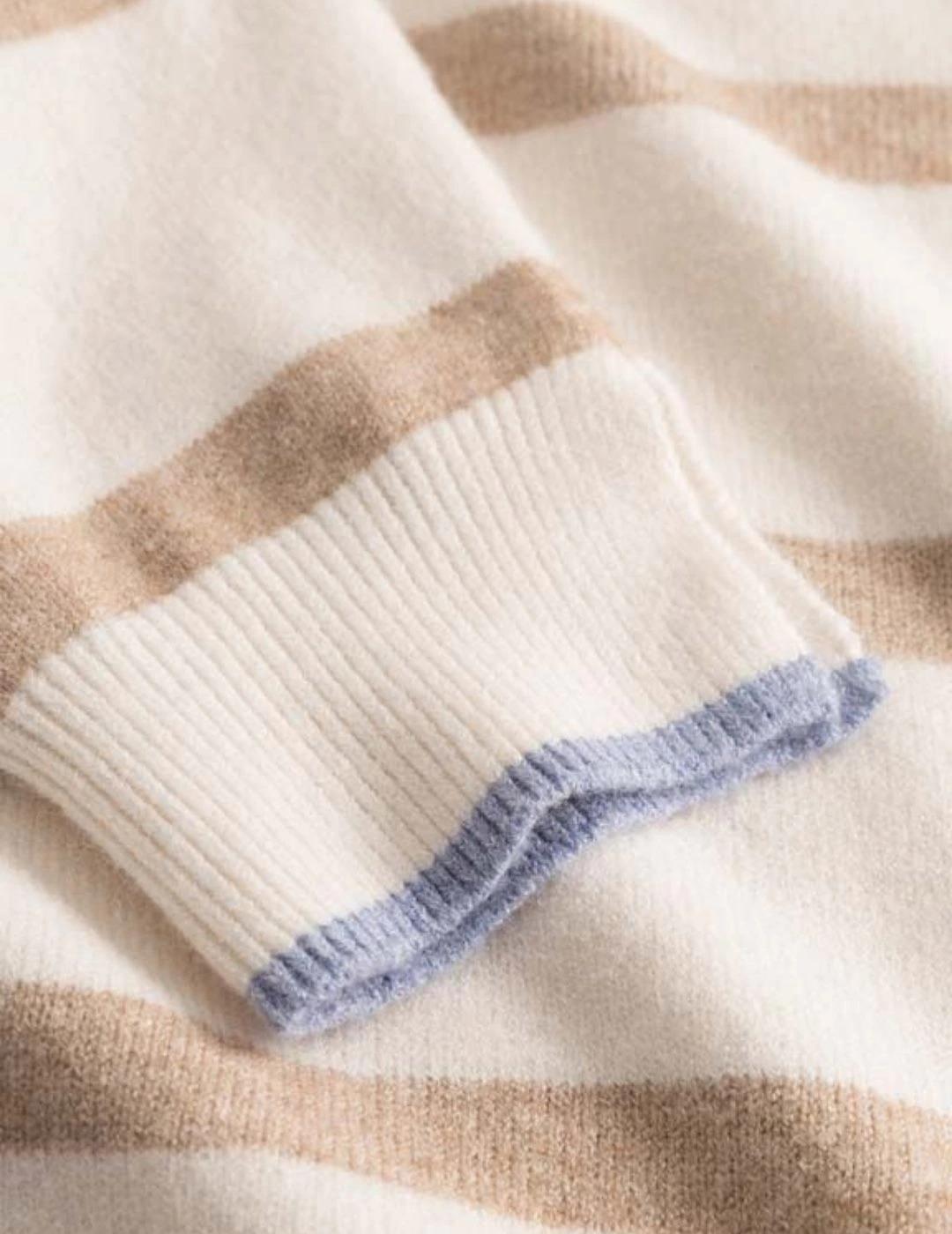 Frieda Sudadera de punto Desert Beige rayas