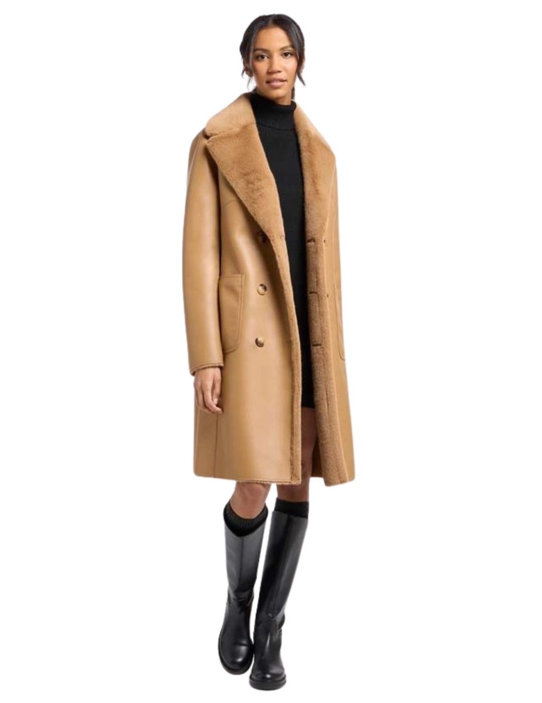 Frieda Abrigo Reversible Desert Beige de pelo