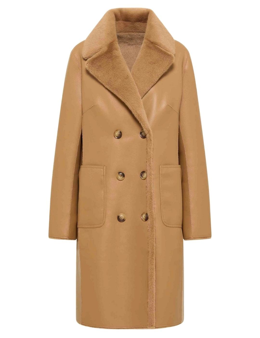 Frieda Abrigo Reversible Desert Beige de pelo