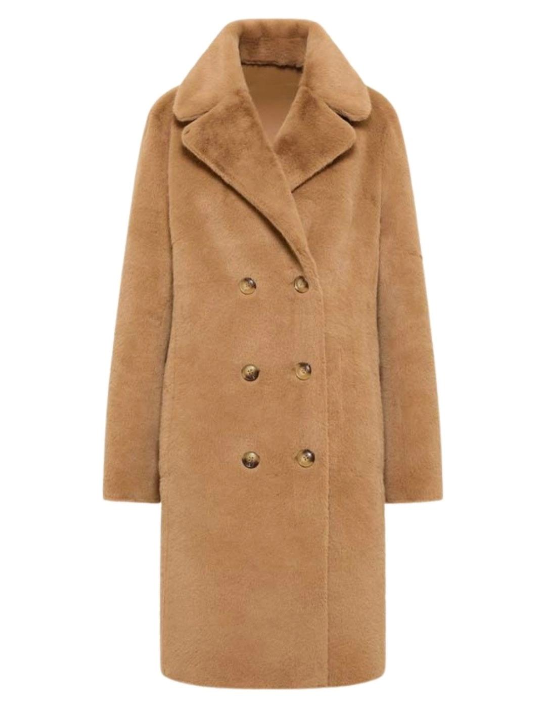 Frieda Abrigo Reversible Desert Beige de pelo