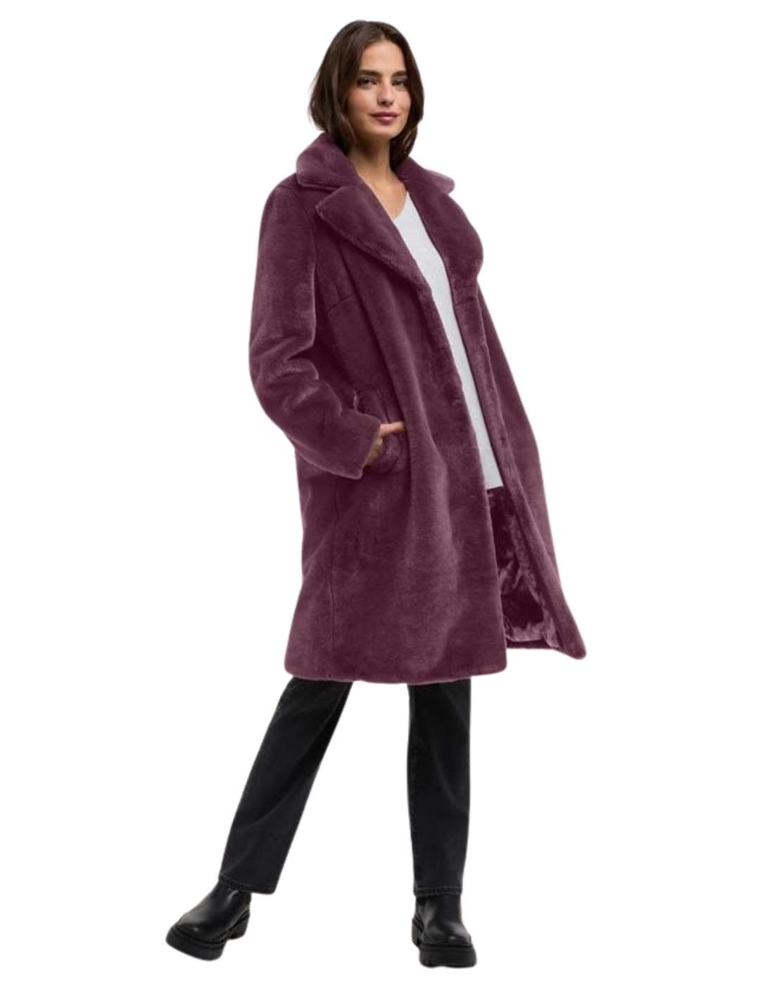 Frieda Abrigo de pelo Morado plum