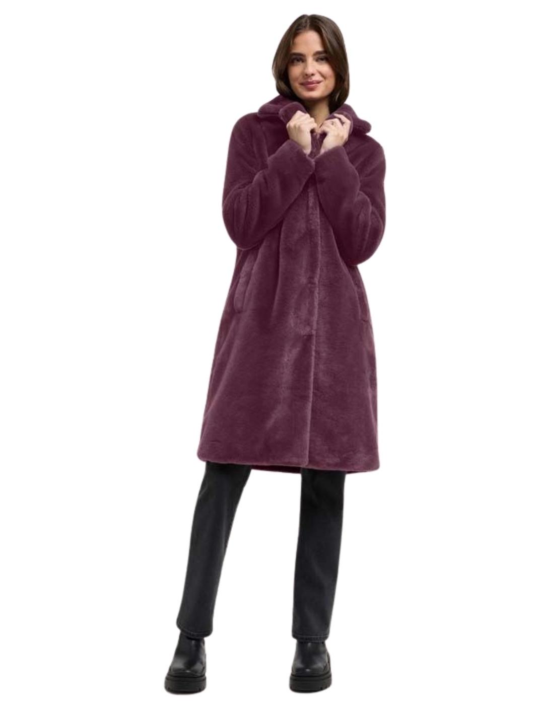 Frieda Abrigo de pelo Morado plum