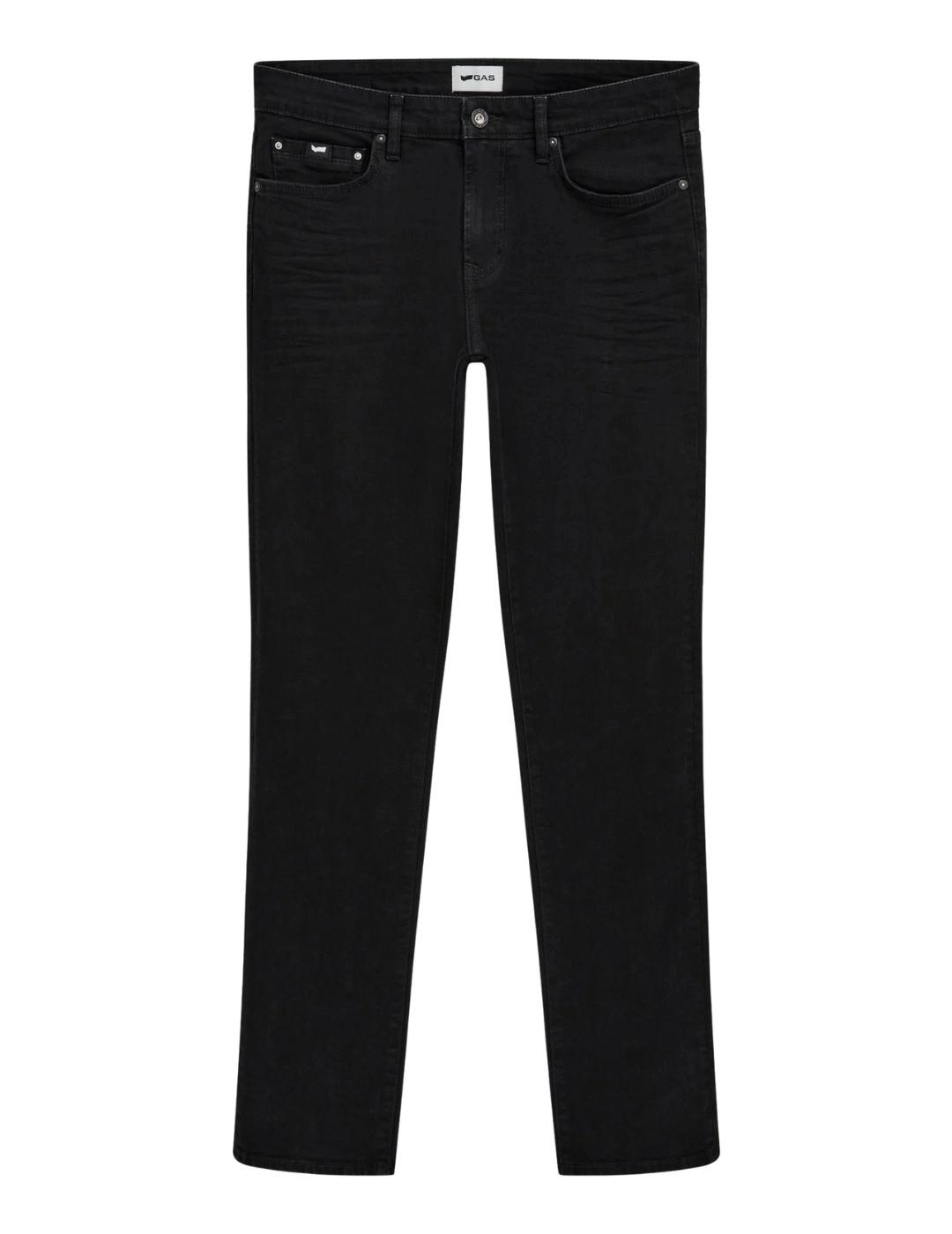 Gas Pantalones de hombre Black Rinse Slim fit