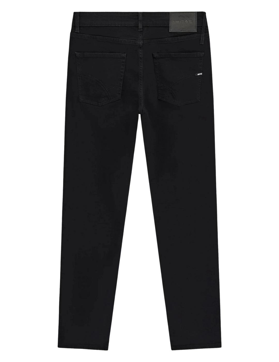 Gas Pantalones de hombre Black Rinse Slim fit
