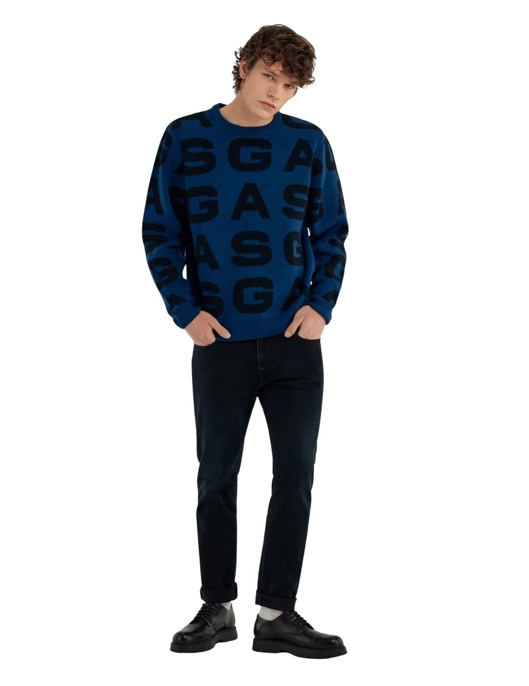 Gas Pantalones de hombre Basic Dark Blue Slim fit