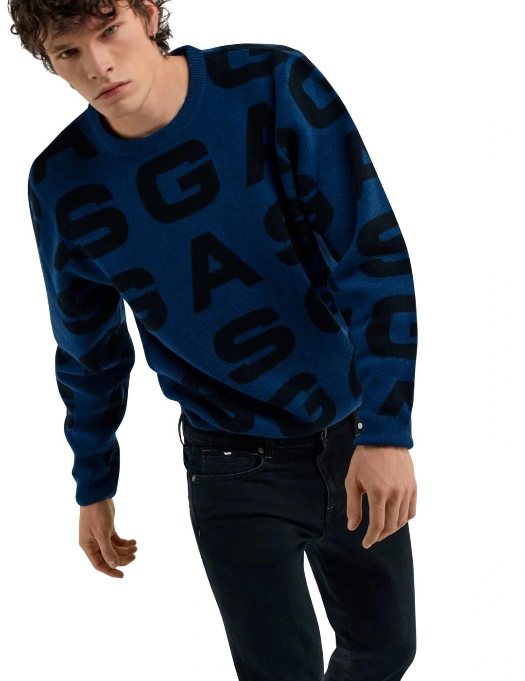 Gas Pantalones de hombre Basic Dark Blue Slim fit