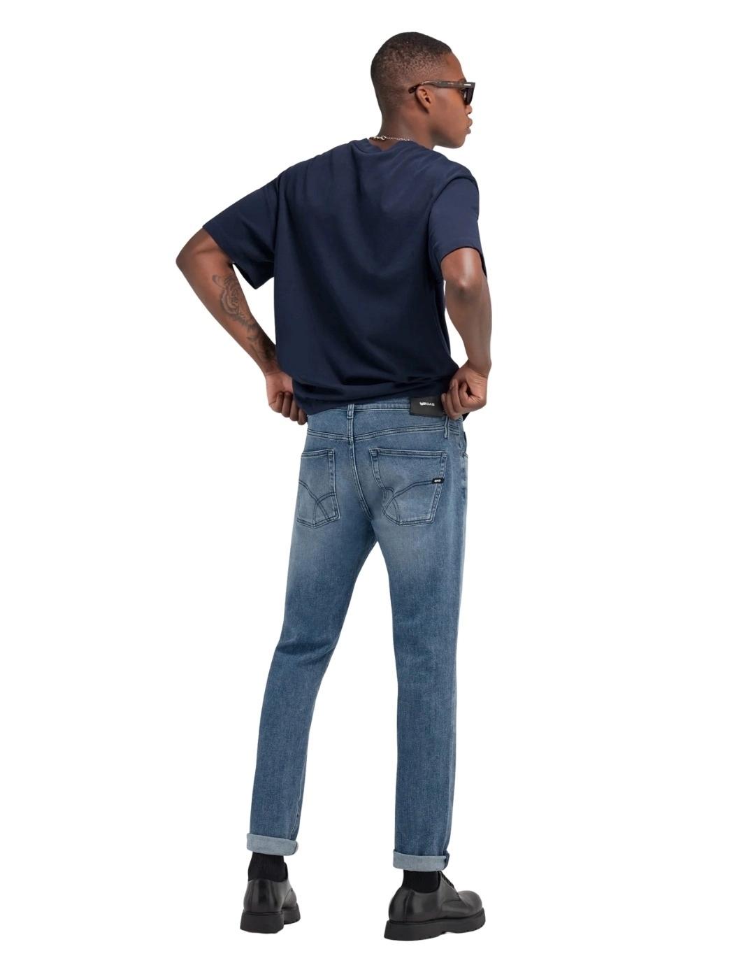 Gas Pantalones de hombre Stone Wash Mei Slim fit