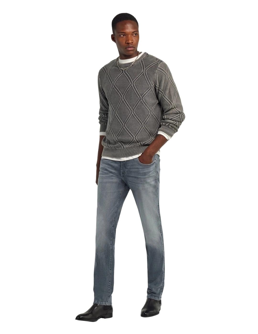 Gas Pantalones de hombre Stone Wash Grey Slim fit