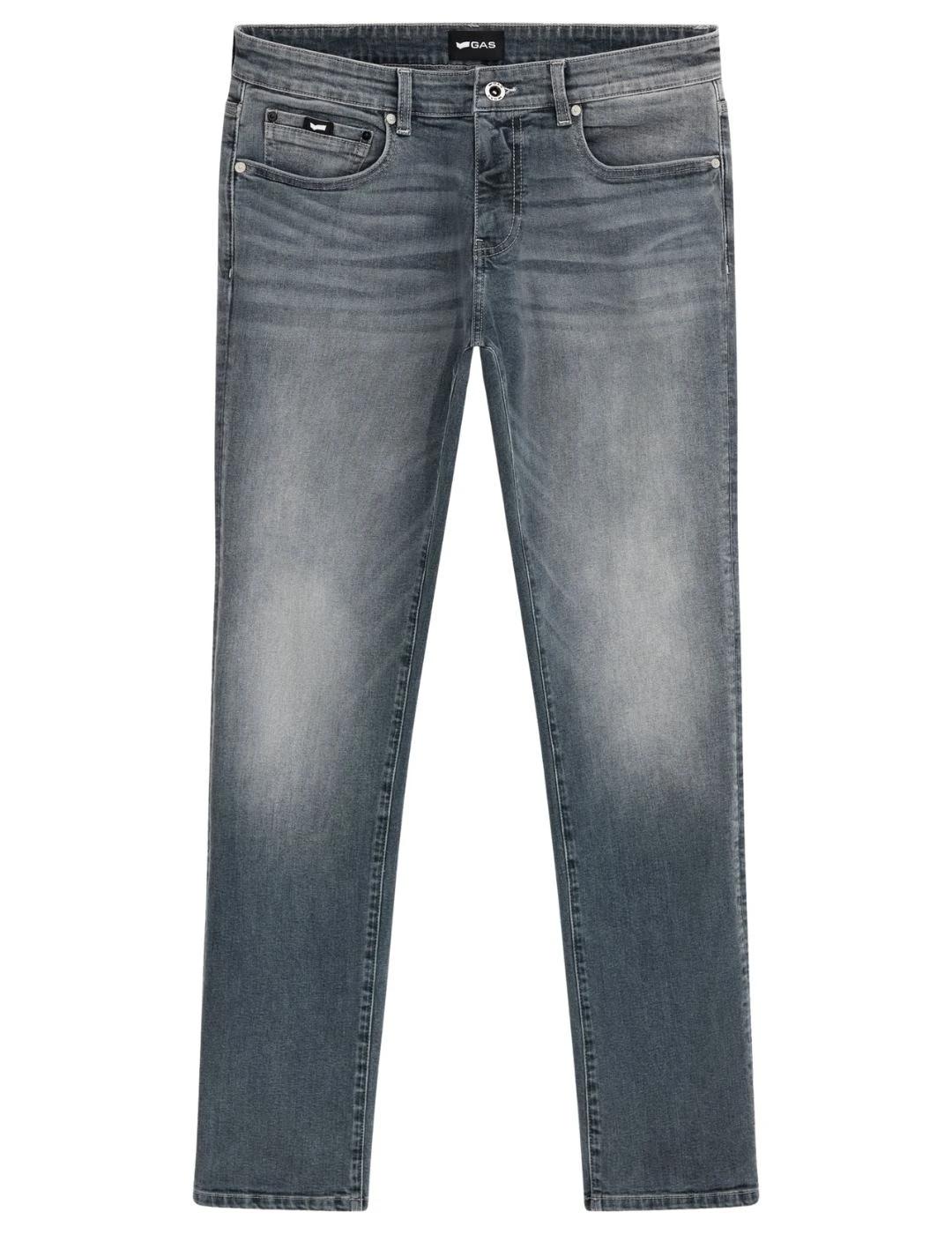 Gas Pantalones de hombre Stone Wash Grey Slim fit
