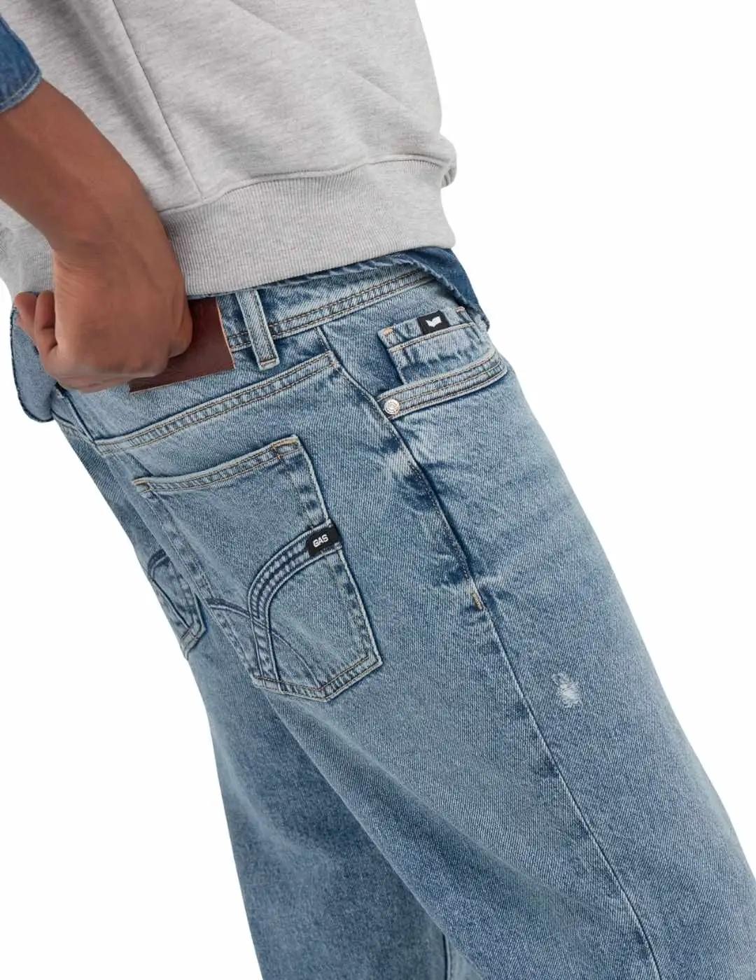 Gas Pantalones hombre Stone Wash Med Tapered fit