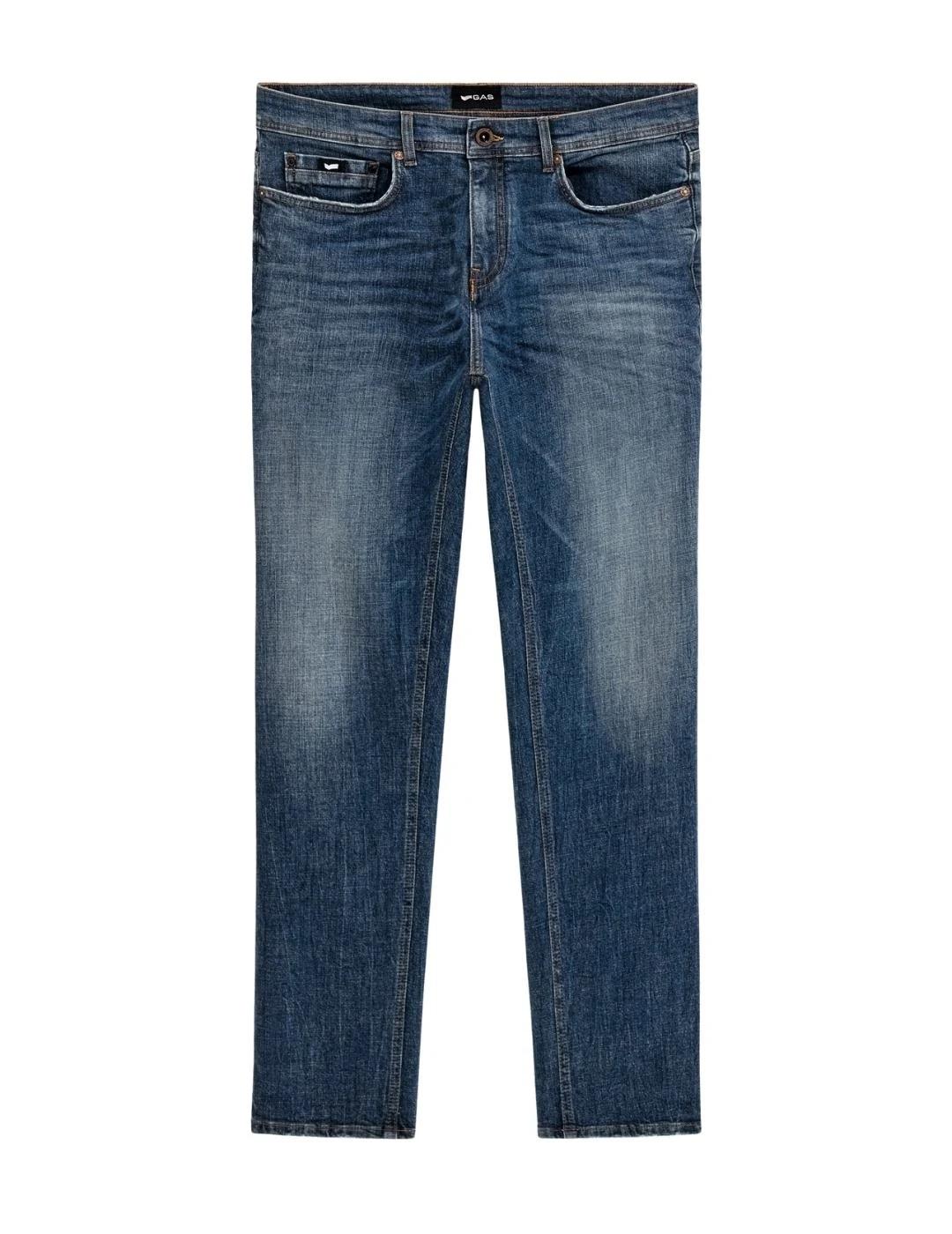 Gas Pantalones de hombre Stone Wash Med Slim fit