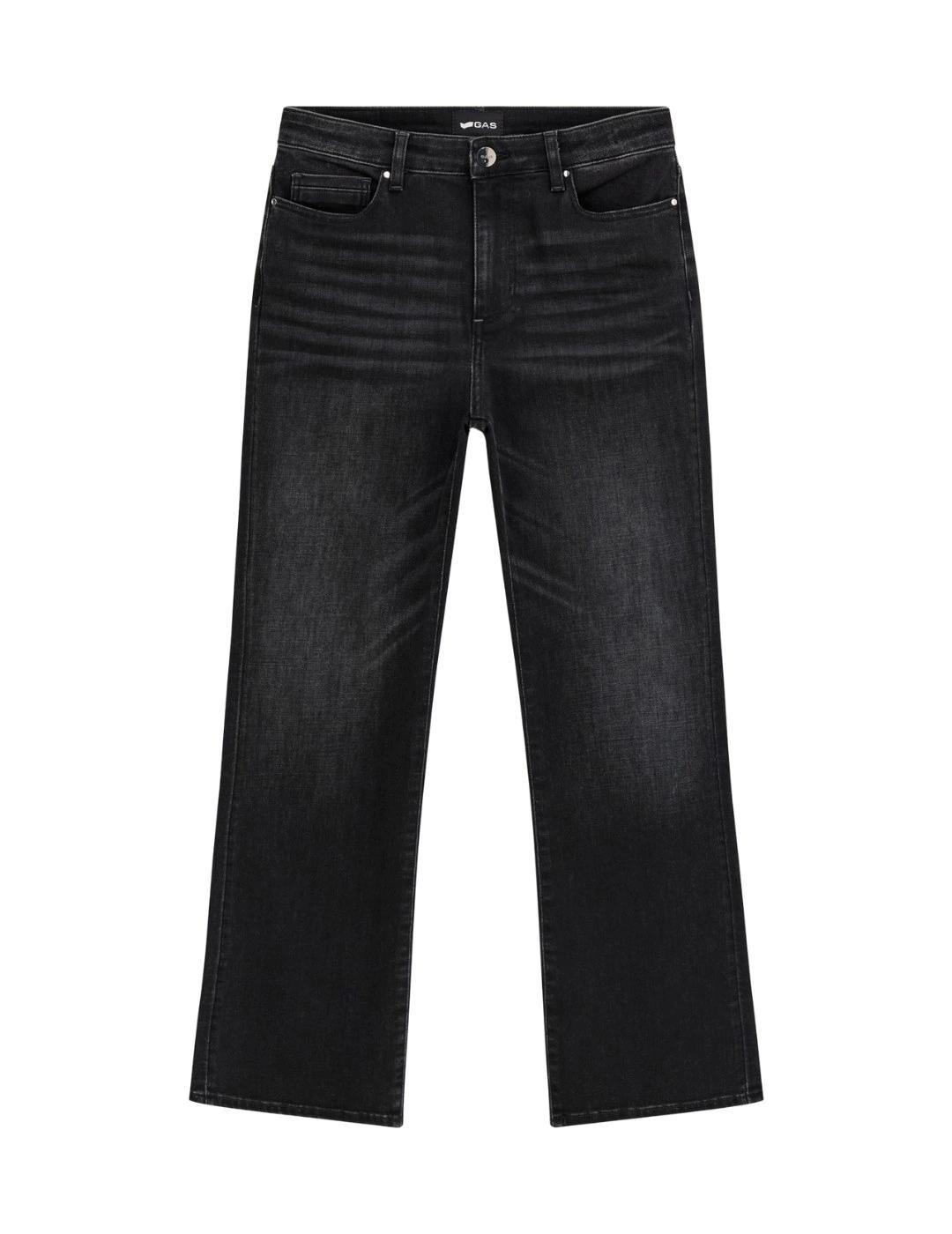 Gas 5 Tasche Star Crop Flare Basic Black mujer