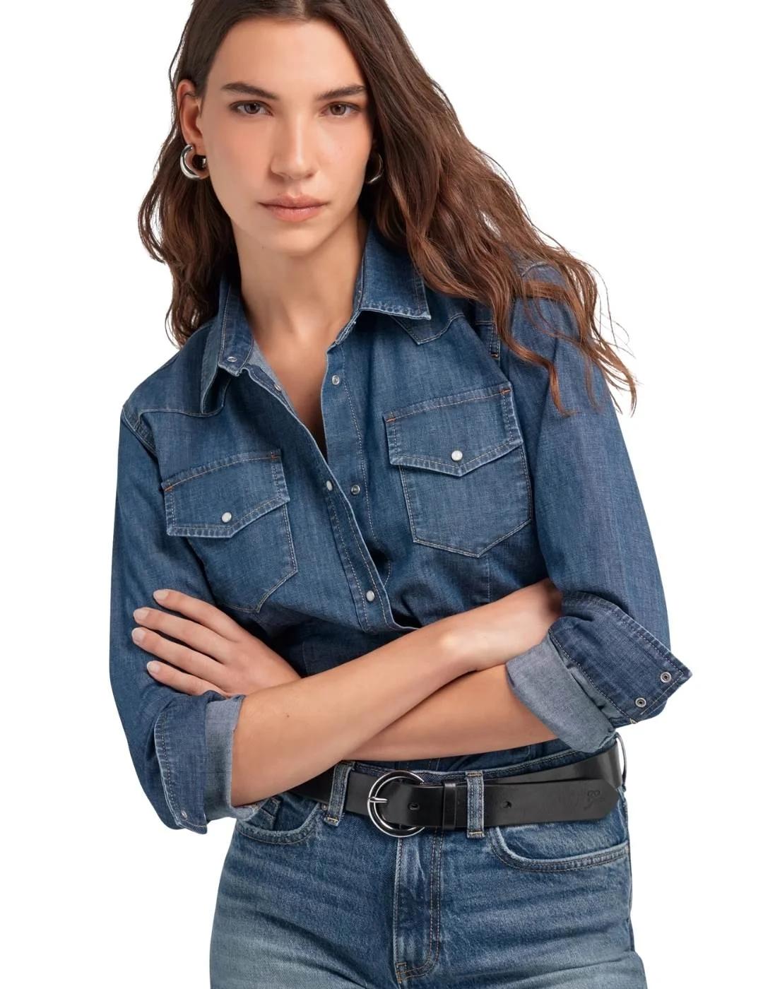 Gas Camisa vaquera de mujer Stone Wash Med