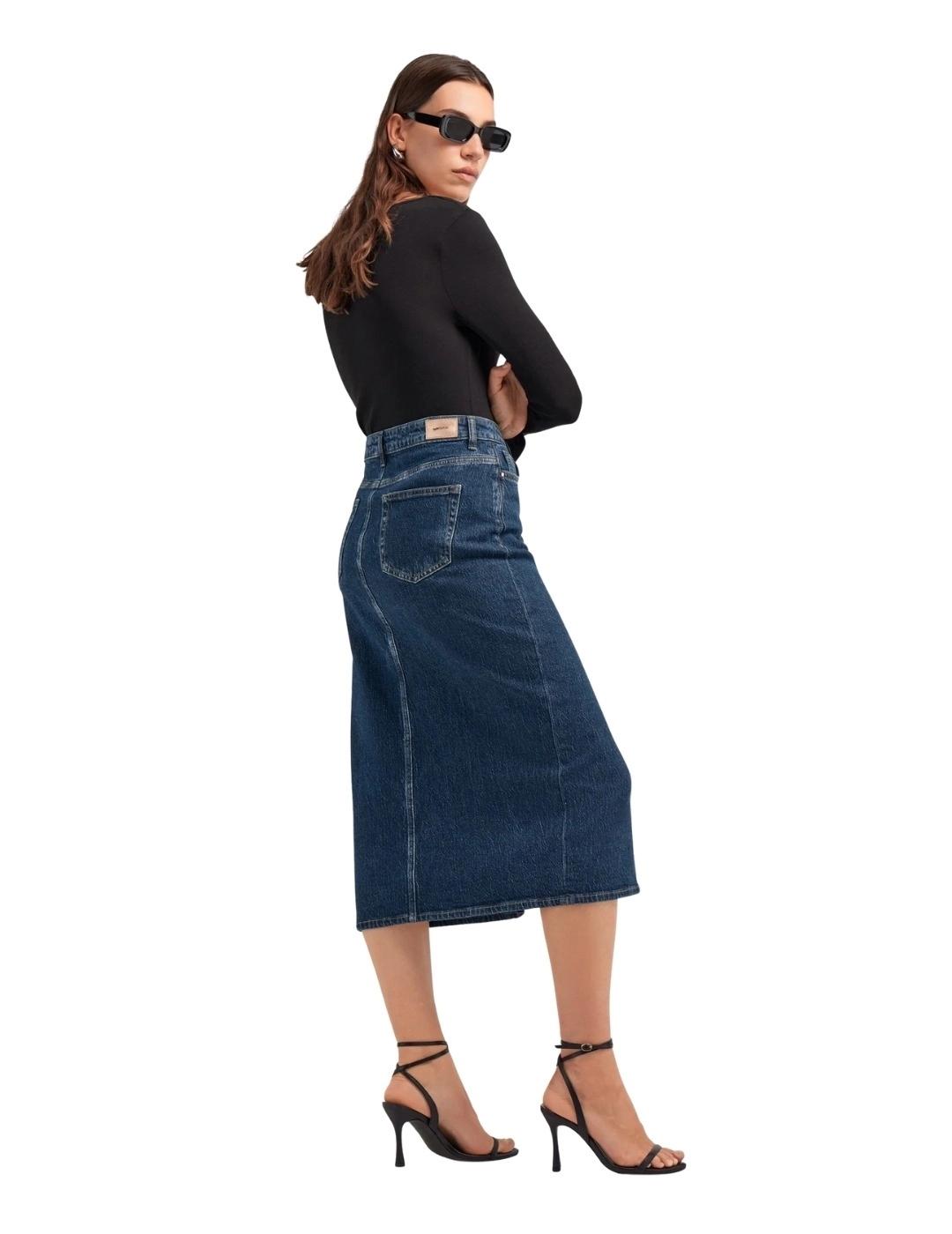 Gas Falda vaquera midi de mujer Stone Wash Dar