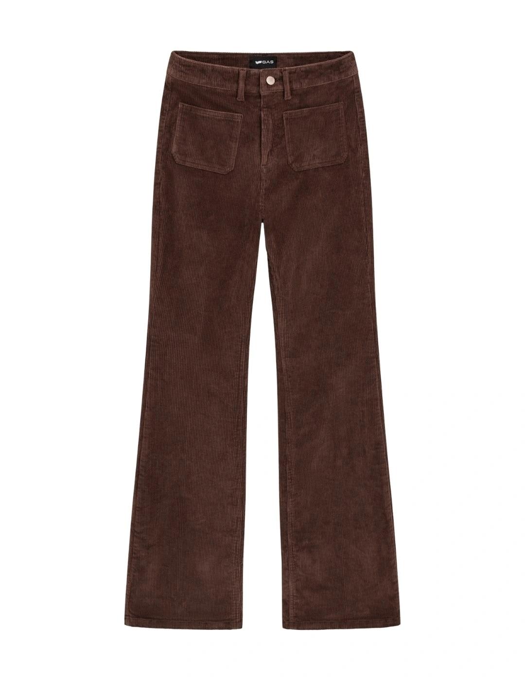 Gas Pantalones Camille Pockets Chocolate Mar mujer