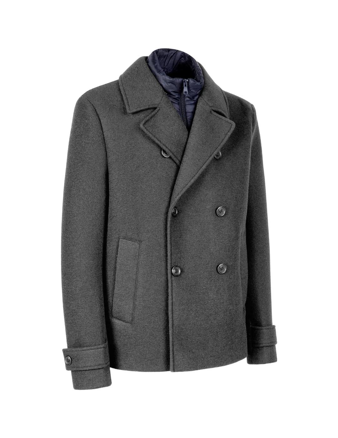 Geox Abrigo Claudio Peacot Gris y azul hombre