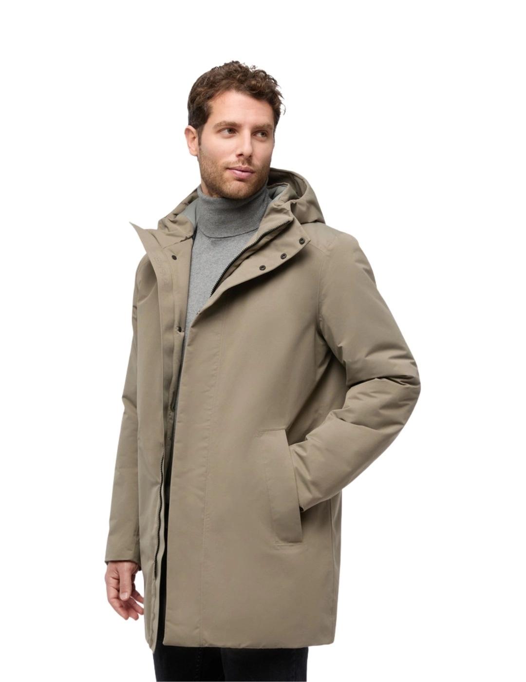Geox Parka larga Doray Beige hombre