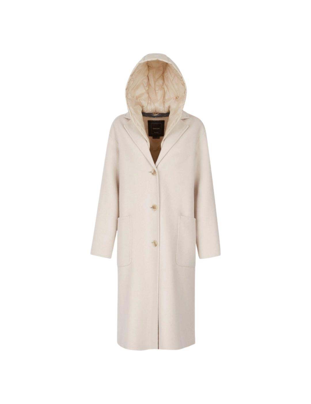 Geox Abrigo Largo Rawelle Beige claro mujer