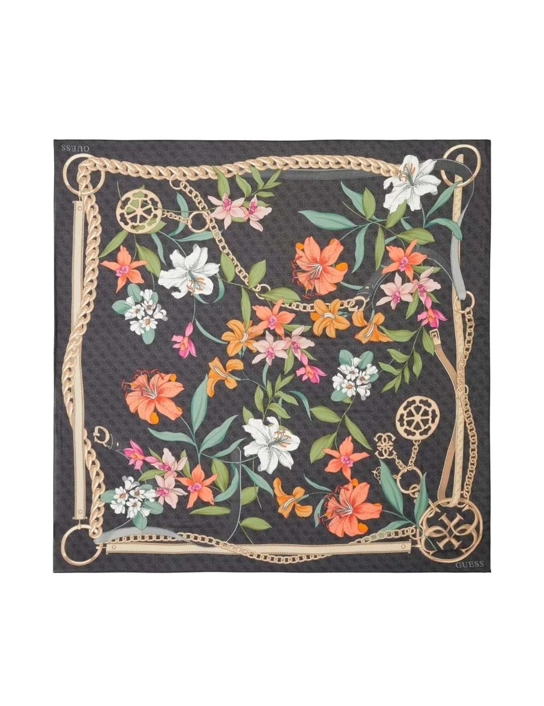 Guess Pañuelo Kefiah Negro floral
