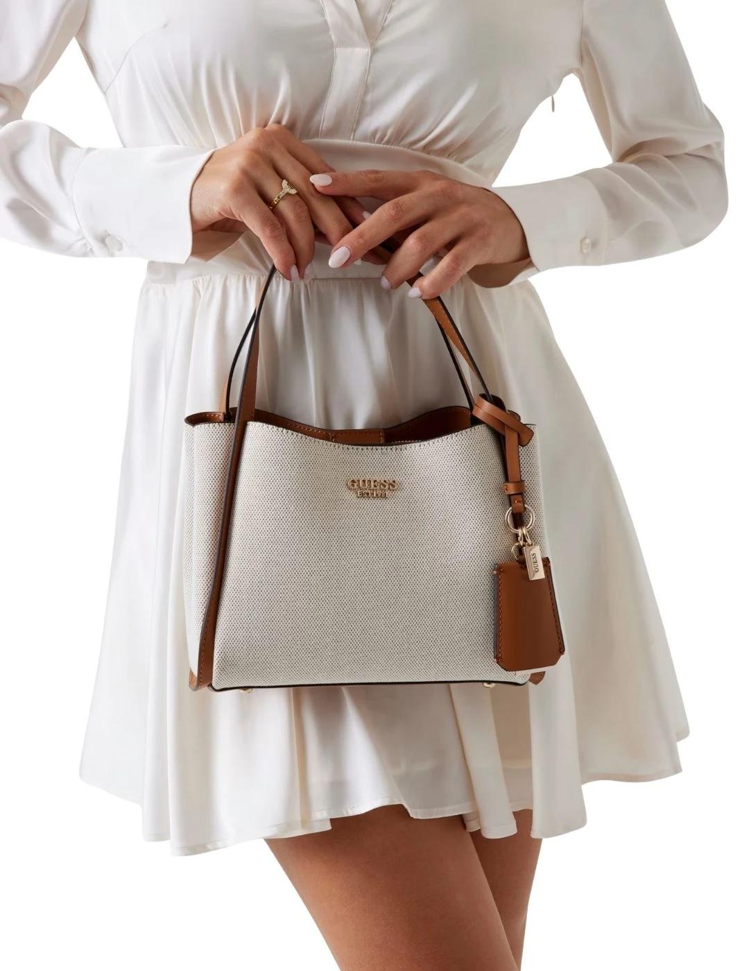 Guess Mini Bolso al hombro Nicolette de lienzo