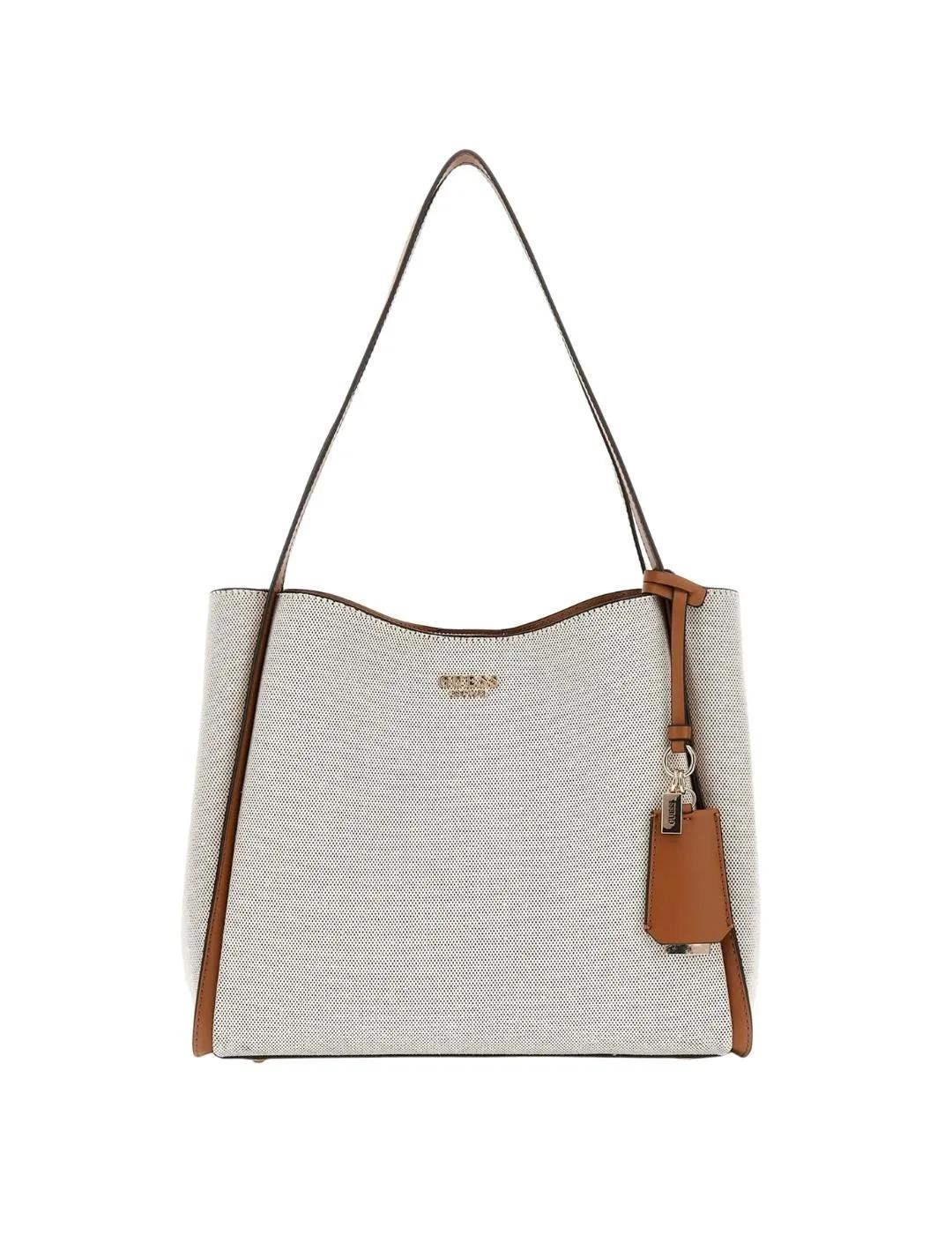 Guess Bolso al hombro Nicolette de lienzo Marrón