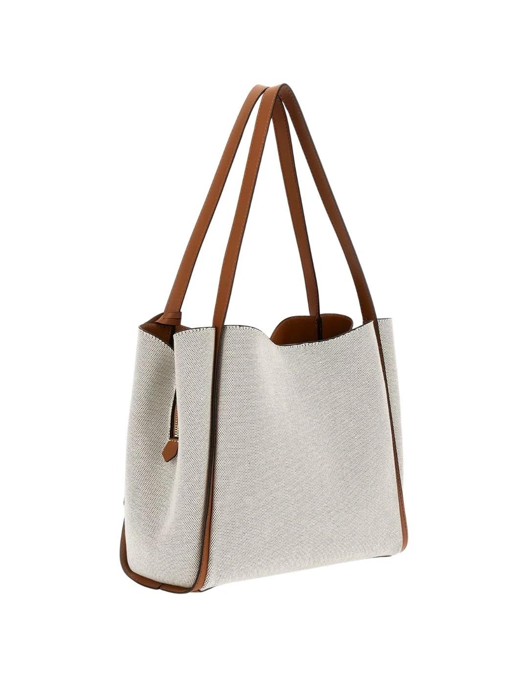 Guess Bolso al hombro Nicolette de lienzo Marrón