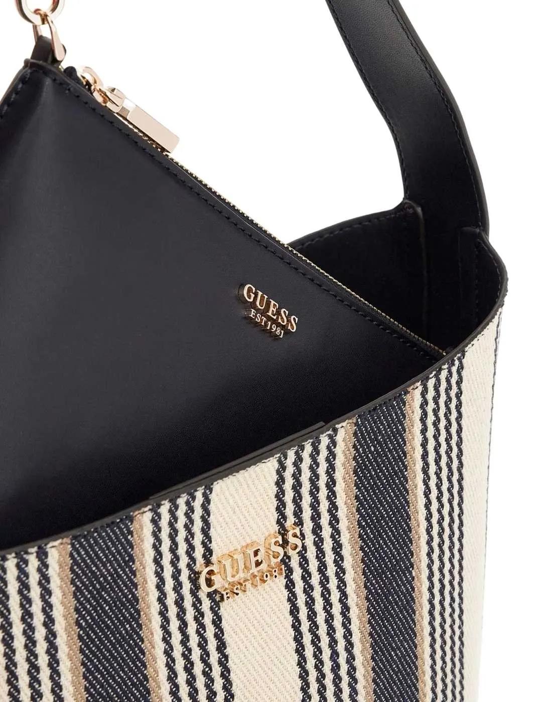 Guess Bolso al hombro Nicolette de lienzo Multi
