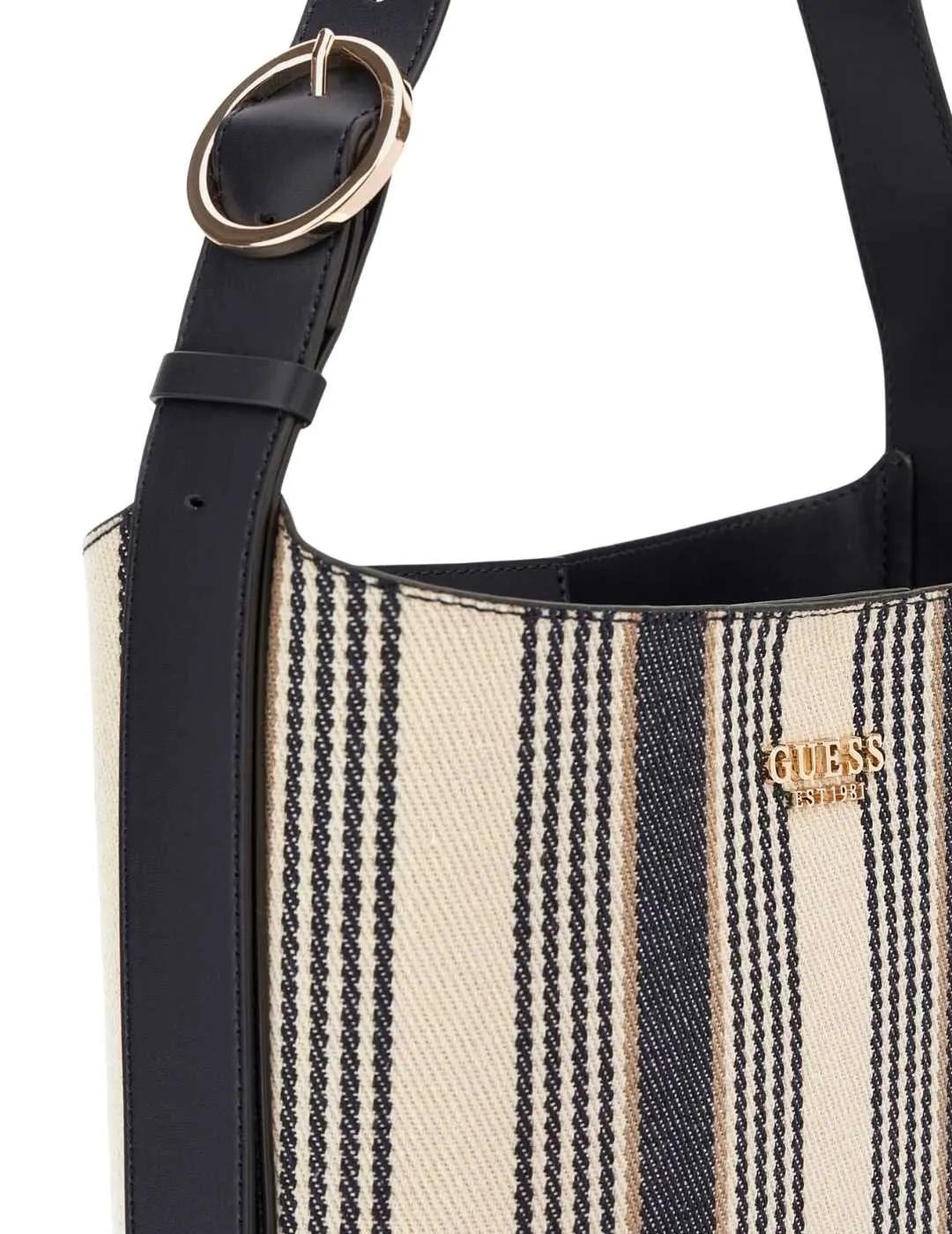 Guess Bolso al hombro Nicolette de lienzo Multi