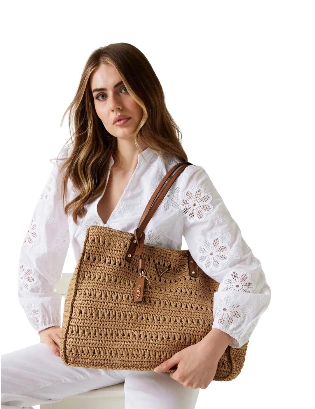 Guess Bolso Shopper Irene de rafia