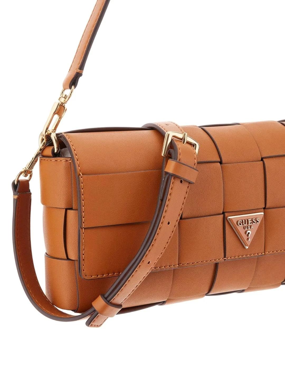 Guess Bolso de hombro Maylee Flap Marrón