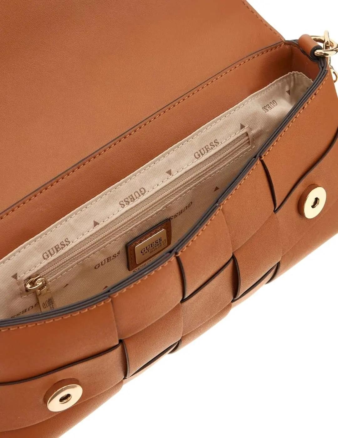 Guess Bolso de hombro Maylee Flap Marrón