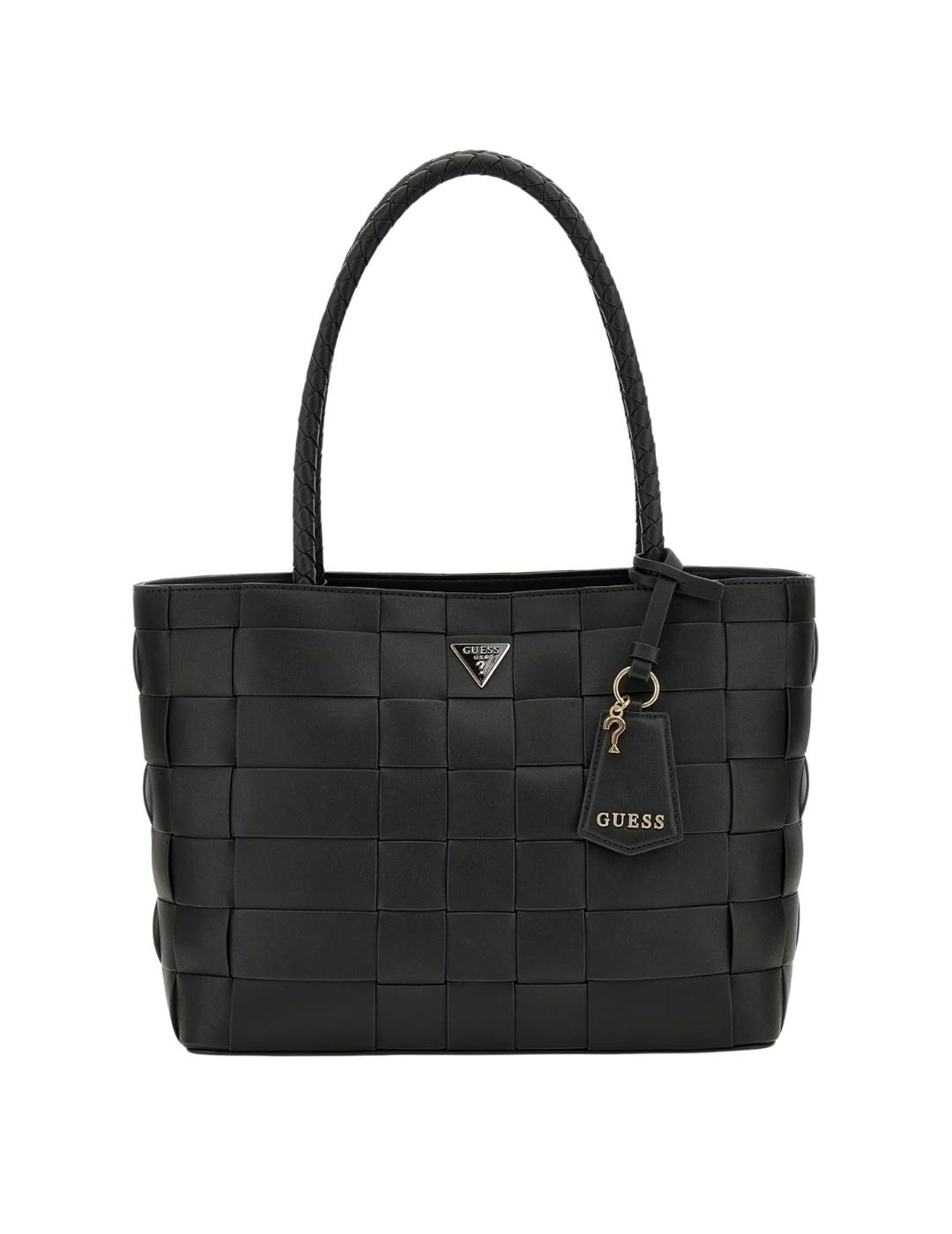 Guess Bolso Shopper Maylee trenzado Negro