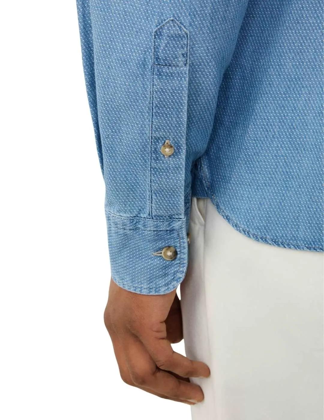 Hackett Camisa Dobby Light Denim Azul índigo