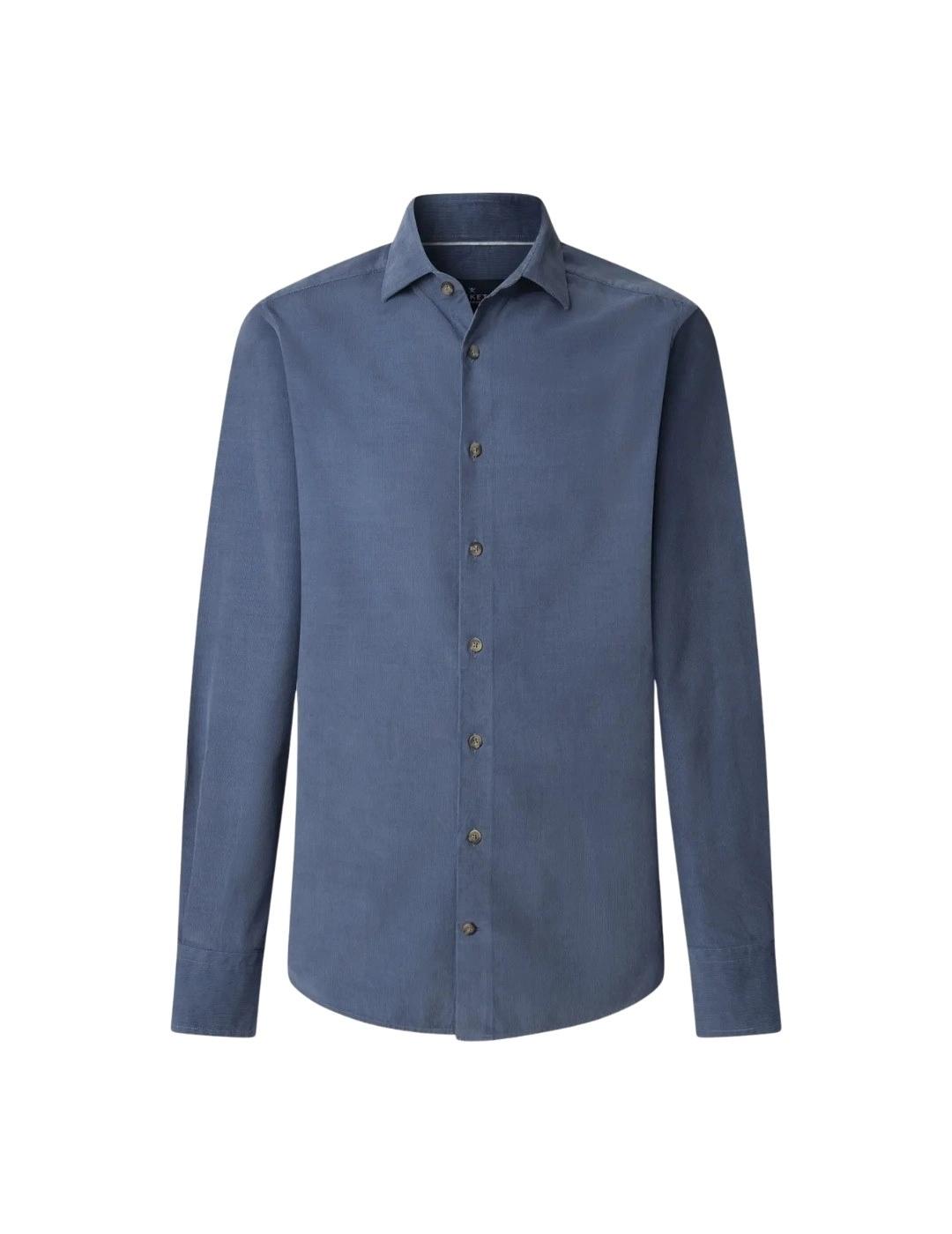 Hackett Camisa de pana canalé fit tailored Azul